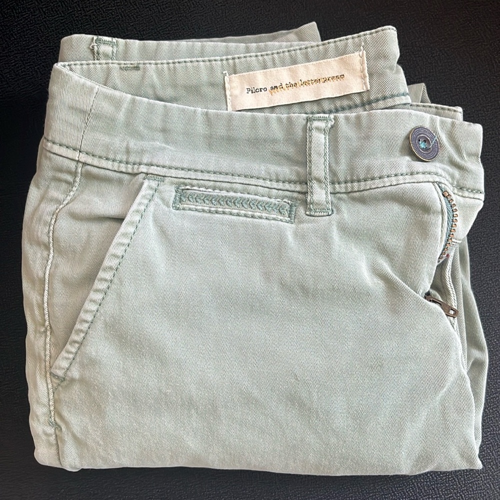 Pilcro sea foam slacks